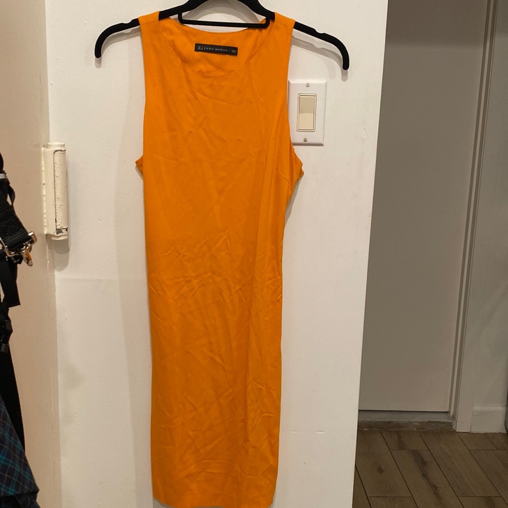 Zara Orange cut out dress